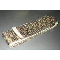 拾11293 女流・袴下帯 シルク化繊К黒地金襴亀甲鱗文様