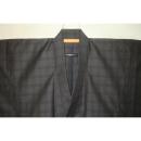 拾11298【新企画・男の弓道用高級着物】シルクウール 裄73丈130К袖丈・袖付けを調整しました