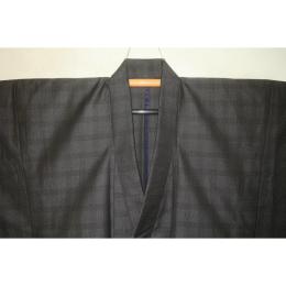 拾11298【新企画・男の弓道用高級着物】シルクウール 裄73丈130К袖丈・袖付けを調整しました