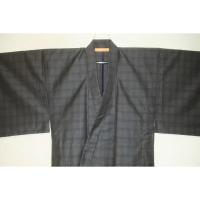 拾11298【新企画・男の弓道用高級着物】シルクウール 裄73丈130К袖丈・袖付けを調整しました