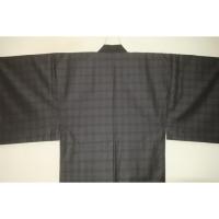 拾11298【新企画・男の弓道用高級着物】シルクウール 裄73丈130К袖丈・袖付けを調整しました