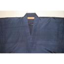 拾11263【新企画・男の弓道用高級着物】本絹米澤紬 裄70丈136К袖丈・袖付けを調整しました 藍