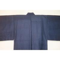 拾11182【新企画・男の弓道用高級着物】本絹泥藍大島紬 裄76丈145К袖丈・袖付けを調整しました