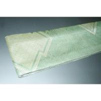 弐11311RM 男角帯 本絹銀糸西陣織角帯К銀地銀欄銀緑 古典裂取り稲妻菱と沙綾形の両面全通 別誂