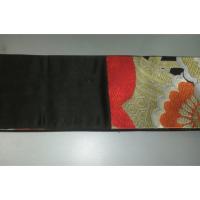 弐11314RM 男角帯 本絹西陣錦織К黒地金襴・御所解き鶴松 おめでたい 金属糸使 用 別誂え