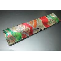 弐11314RM 男角帯 本絹西陣錦織К黒地金襴・御所解き鶴松 おめでたい 金属糸使 用 別誂え