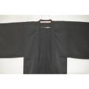 弐11341RM 化繊ギャバジン織物 男羽織 裄73丈101К黒無地 新品