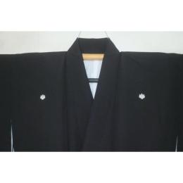 本格染め抜き紋仕上げ【女性用・限定サイズ】洗える黒紋付袷 袴用 化繊縮緬地 裄64丈100К弓道 武