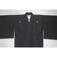 本格染め抜き紋仕上げ【女性用・限定サイズ】洗える黒紋付袷 袴用 化繊縮緬地 裄64丈100К弓道 武