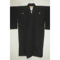 本格染め抜き紋仕上げ【女性用・限定サイズ】洗える黒紋付袷 袴用 化繊縮緬地 裄64丈100К弓道 武