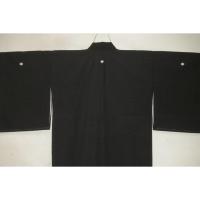 本格染め抜き紋仕上げ【女性用・限定サイズ】洗える黒紋付袷 袴用 化繊縮緬地 裄64丈100К弓道 武