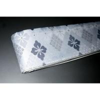 拾11347RM 女性袴下帯 シルク化繊西陣織К青灰銀ネズ 花菱文様 全通 新品別誂え