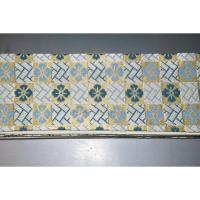 拾11348RM 女性袴下帯 シルク化繊西陣織К灰色と金の桧垣市松に花菱文様 全通 新品別誂え