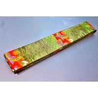 拾11349RM 女性袴下帯 シルク化繊西陣織金襴К紗綾形と変わり亀甲文様に蝶 全通 新品別誂え