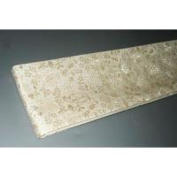 弐11352RM 男角帯 本絹西陣織К唐織り銀色地シルクロード 果樹文様 極上新品 別誂え