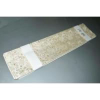 弐11352RM 男角帯 本絹西陣織К唐織り銀色地シルクロード 果樹文様 極上新品 別誂え