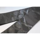 弐11381RM 男角帯 本絹西陣織黒繻子 К 有職菊に雲 新仕様 新品 素晴らしい 漆箔 別誂え