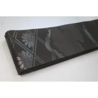 弐11381RM 男角帯 本絹西陣織黒繻子 К 有職菊に雲 新仕様 新品 素晴らしい 漆箔 別誂え