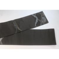 弐11381RM 男角帯 本絹西陣織黒繻子 К 有職菊に雲 新仕様 新品 素晴らしい 漆箔 別誂え