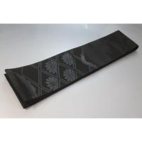 弐11381RM 男角帯 本絹西陣織黒繻子 К 有職菊に雲 新仕様 新品 素晴らしい 漆箔 別誂え