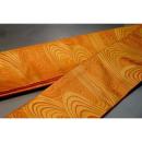 弐11382RM 男角帯 本絹西陣織練貫 К錆び朱色箔引き 観世水文様 極上品 別誂え