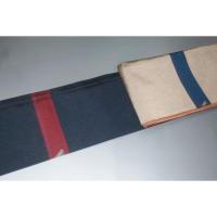 弐11396RM 男角帯 本絹西陣織平お召К 三色使いのプロベラ飛行機のワンポイント 全通洒落帯