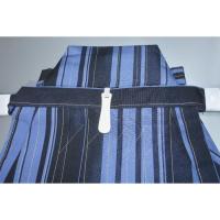 化繊行灯袴 紐下93・95 К黒と青紫と金の矢鱈縞 おしゃれ行灯袴 着物男子の嗜みに如何でしょうか