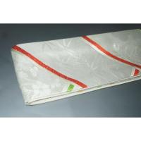 弐11411RM 男角帯 本絹西陣織銀欄К本絹銀糸使用の銀地銀欄に鶴吉祥文様 別誂え