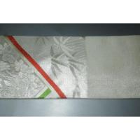 弐11411RM 男角帯 本絹西陣織銀欄К本絹銀糸使用の銀地銀欄に鶴吉祥文様 別誂え