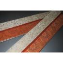 弐11412RM 男角帯 本絹西陣織К唐織り銀色地シルクロード 果樹文様 極上品 切り返し仕立て 別