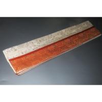 弐11412RM 男角帯 本絹西陣織К唐織り銀色地シルクロード 果樹文様 極上品 切り返し仕立て 別