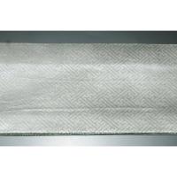 弐11420RM 男角帯 本絹銀糸西陣織角帯К銀地銀欄銀緑 古典裂取り稲妻菱と沙綾形の両面全通 別誂