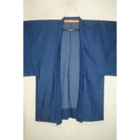 【選べる3サイズ】綿デニム帆布 男羽織 К淡いインディゴ色 新品 春の外出に羽織の二枚重ねなどおすす