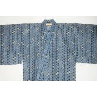 弐11524RM 遠州木綿紅梅 男着物単衣浴衣 裄71丈147К青藍の二重ロウケツ染調 新品 大人柄