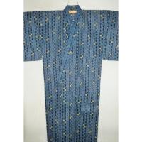 弐11524RM 遠州木綿紅梅 男着物単衣浴衣 裄71丈147К青藍の二重ロウケツ染調 新品 大人柄