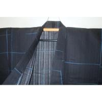 弐11526RM 遠州木綿防染 男着物単衣浴衣 裄72丈145К墨色地に南十字星 新品 色男好み