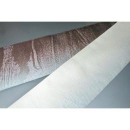 弐11529RM 男角帯 本絹丹後縮緬角帯К 縮緬地の灰色と滅紫(けしむらさき)の流し染め文様 両面