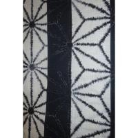 弐11532RM 遠州綿紅梅紬 男の高級浴衣着物単衣 裄70丈150К染め分け陰陽麻の葉 紺と白 新