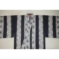 弐11532RM 遠州綿紅梅紬 男の高級浴衣着物単衣 裄70丈150К染め分け陰陽麻の葉 紺と白 新