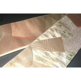 弐11533RM 男角帯 本絹西陣織練貫К燻し銀桜地 裂取り古典文様 新品 本絹銀糸使用 別誂え