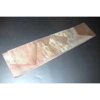 弐11533RM 男角帯 本絹西陣織練貫К燻し銀桜地 裂取り古典文様 新品 本絹銀糸使用 別誂え