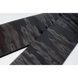 弐11534RM 男角帯 本絹西陣織К黒繻子 新品別誂 火焔叢雲 新品 上仕立て 別誂え