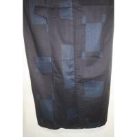 弐11556RM 遠州綿紬 男の染絣の着物浴衣単衣 裄71丈153К黒瑠璃濃淡地に平角と揺り角・造形