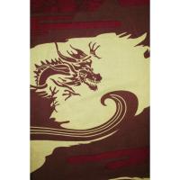 弐11557RM 遠州木綿 男着物単衣浴衣 裄69丈143К防染 灰茶に臙脂濃淡の風雲急に龍 新品