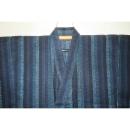 弐11559RM 遠州綿紅梅 男の染絣の着物浴衣単衣 裄68丈150Кカツオ縞の暈し染め絣縞 新品