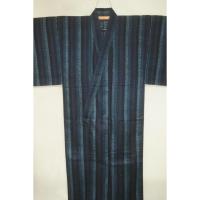 弐11559RM 遠州綿紅梅 男の染絣の着物浴衣単衣 裄68丈150Кカツオ縞の暈し染め絣縞 新品