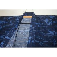 弐11571RM 遠州綿紅梅 男の高級浴衣着物単衣 裄70丈145К幻の世界「蛍狩り〜水辺」 新品