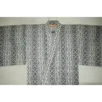 弐11573RM 遠州木綿紅梅 男着物単衣浴衣 裄72丈142К象牙色の二重ロウケツ染調 新品 大人