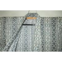 弐11573RM 遠州木綿紅梅 男着物単衣浴衣 裄72丈142К象牙色の二重ロウケツ染調 新品 大人