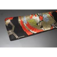 弐11779RM 男角帯 本絹西陣織 К黒地金襴 桐鳳凰の丸 新品 豪華な織 別誂え